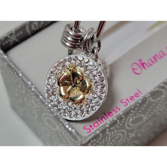Disney Unwiritten Ohana Means Family Floating Crystal Flower Adjustable Bracelet - Picture 3 of 6